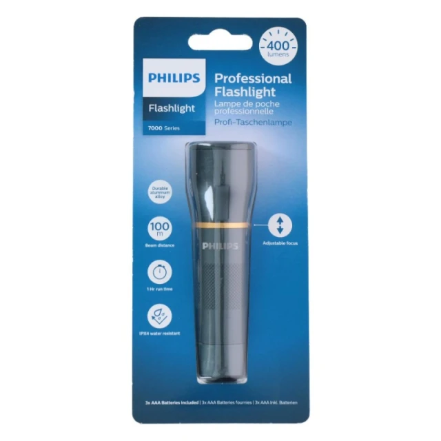 Ліхтарик світлодіодний Philips алюмінієвий 400 люменів IPX4 (489522911407)