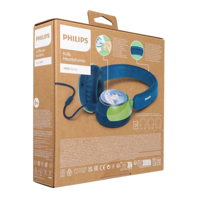 Навушники провідні накладні Philips TAK2000CT/00 для дітей бірюзові (4895229158948)