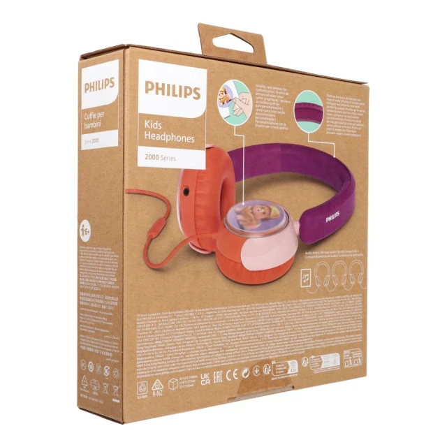 Навушники провідні накладні Philips TAK2000MP/00 для дітей фіолетові (4895229158955)