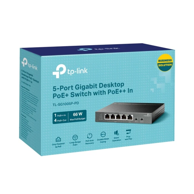 Комутатор TP-Link TL-SG1005P-PD 5 портів Gigabit 4-Port PoE (4895252501117)