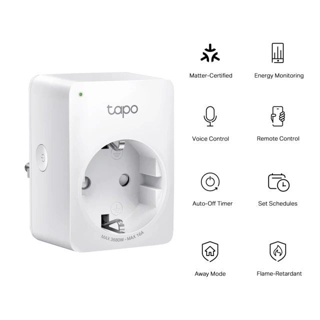 Умная розетка TP-Link Tapo Mini Wi-Fi с мониторингом энергопотребления (4895252503982)