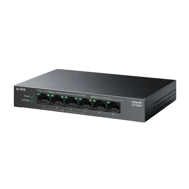 Мережевий комутатор TP-Link LS106LP 6 портів 10/100 Mbps з 4-Port PoE (4895252504606)