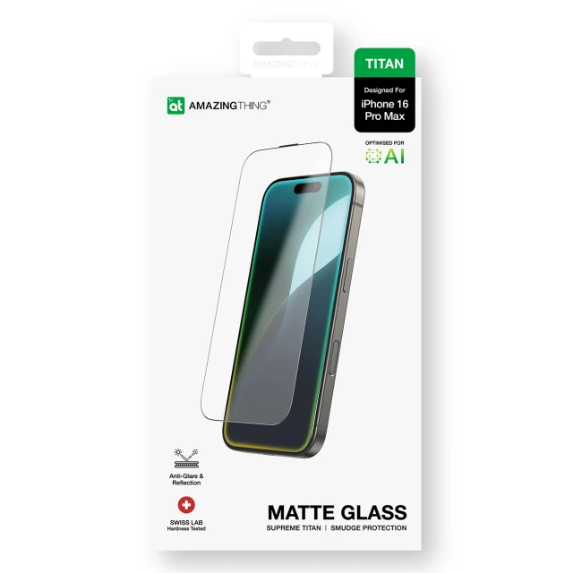 Захисне скло AmazingThing Titan Matte матове для iPhone 16 Pro Max (4896238000990)