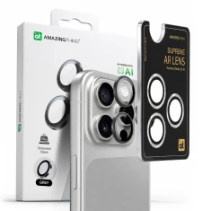 Захисне скло для камери AmazingThing AR Aluminium 3 Lens Glass з рамкою для iPhone 16 Pro Max | 16 Pro Black (4896238001430)