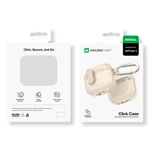 Чохол AmazingThing Minimal Case для AirPods 4 Beige (4896238001676)