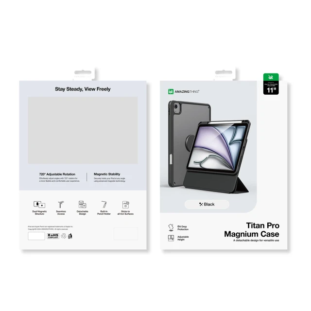 Чохол AmazingThing Titan Pro Mag Case для iPad Air 11 M2 Black (IPADAIR1125TPBK)