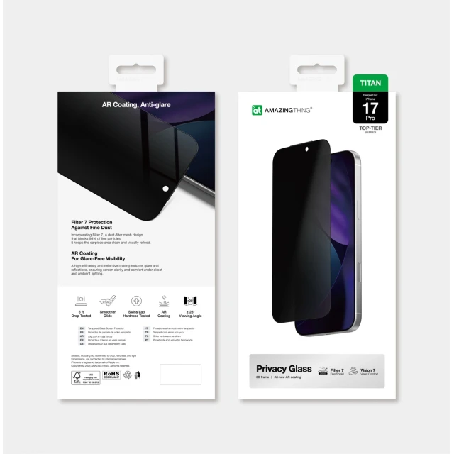 Захисне скло AmazingThing Titan Vision 7 для iPhone 17 Pro (4896238010296)