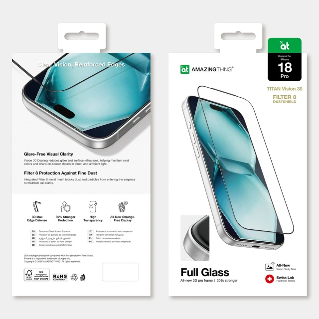 Захисне скло AmazingThing Titan Vision 30 Full Glass для iPhone 18 Pro (4896238013020)