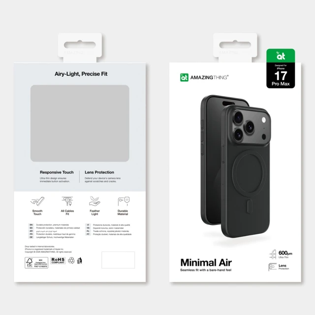 Чохол AmazingThing Minimal Air для iPhone 17 Pro Max Black with MagSafe (4896238100133)