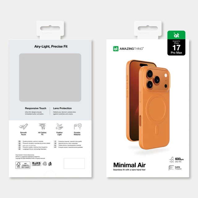 Чохол AmazingThing Minimal Air Case для iPhone 17 Pro Max Orange with MagSafe (4896238100140)