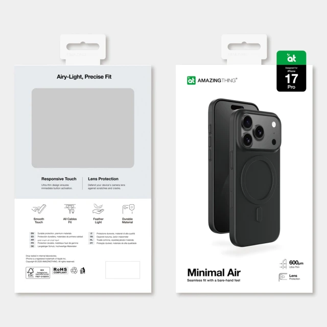 Чехол AmazingThing Minimal Air для iPhone 17 Pro Black with MagSafe (4896238100164)