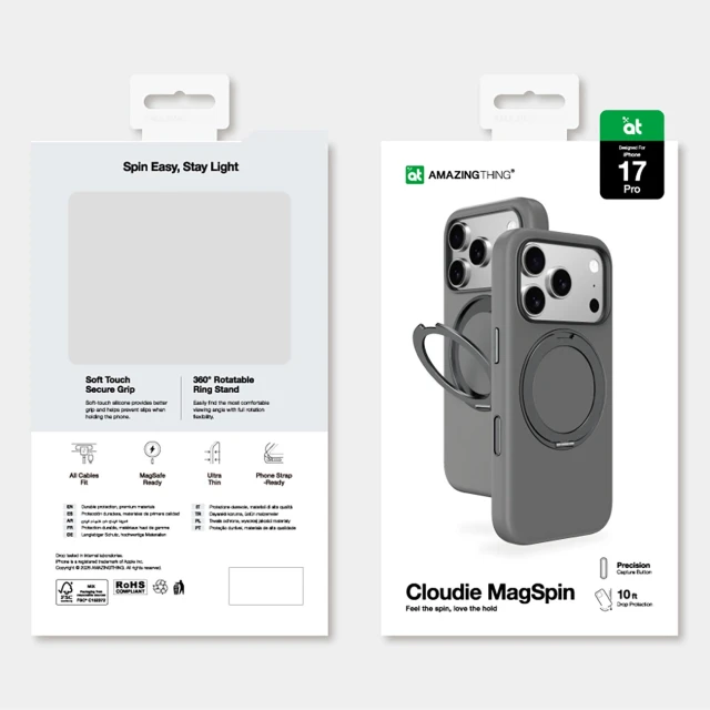Чохол AmazingThing Cloudie для iPhone 17 Pro Grey with MagSafe (4896238100591)