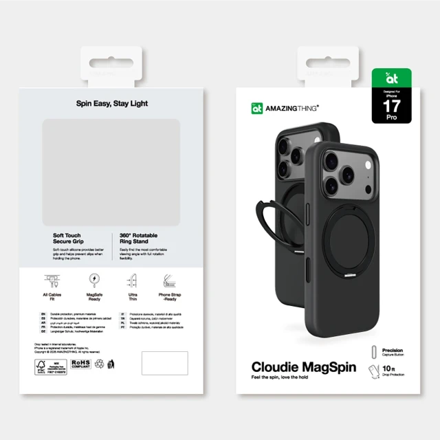 Чехол AmazingThing Cloudie для iPhone 17 Pro Black with MagSafe (4896238100614)