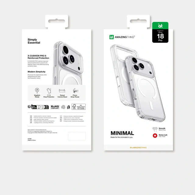 Чохол AmazingThing Minimal Mag Drop Proof Case 3 Lens для iPhone 18 Pro з кріпленням для ремінця Clear with MagSafe (4896238101505)