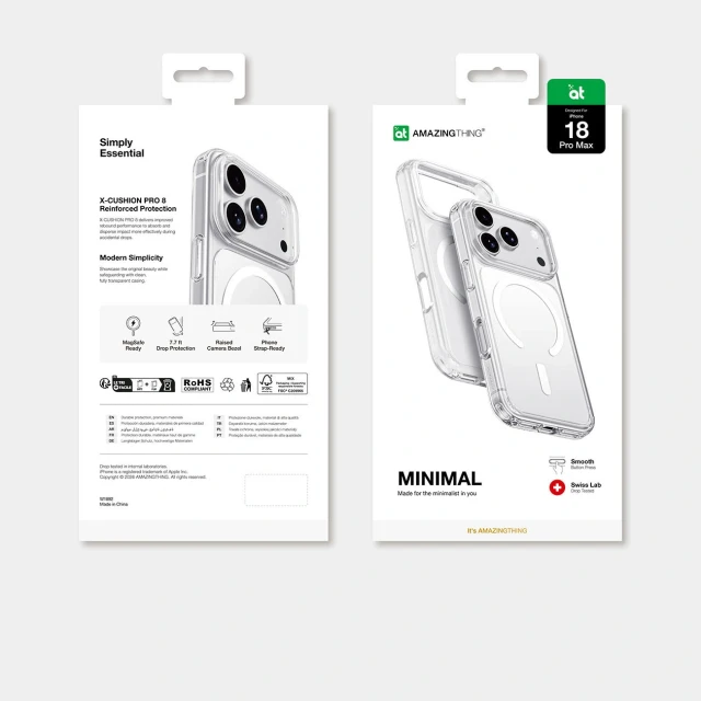 Чохол AmazingThing Minimal Mag Drop Proof Case 3 Lens для iPhone 18 Pro Max Clear with MagSafe (4896238101512)