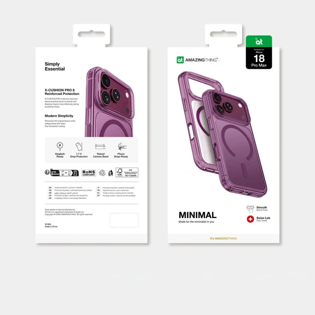 Чохол AmazingThing Minimal Mag Drop Proof Case 3 Lens для iPhone 18 Pro Max Purple with MagSafe (4896238101536)