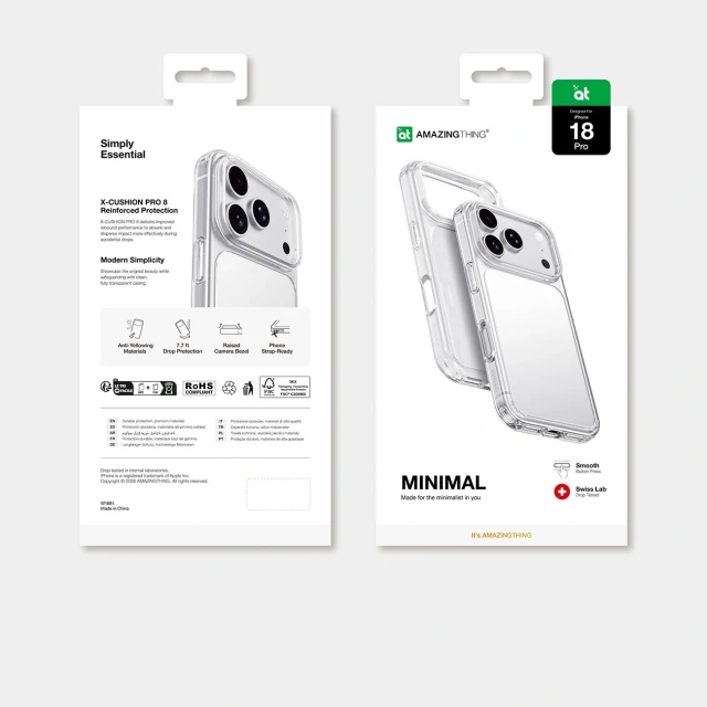 Чохол AmazingThing Minimal Drop Proof Case 3 Lens для iPhone 18 Pro Clear (4896238101543)