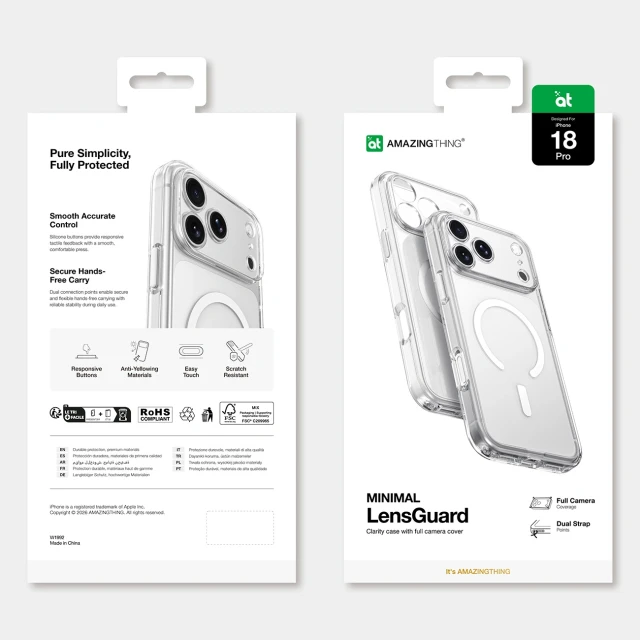 Чохол AmazingThing Minimal Mag Lens Case для iPhone 18 Pro Clear with MagSafe (4896238101567)
