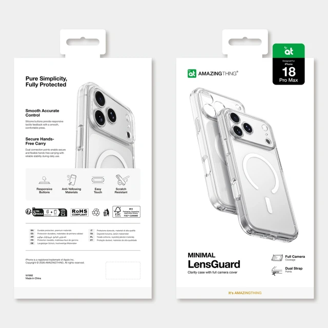 Чохол AmazingThing Minimal Mag Lens для iPhone 18 Pro Max Clear with MagSafe (4896238101574)