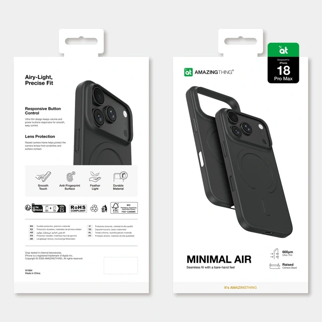 Чохол AmazingThing Minimal Air Case для iPhone 18 Pro Max Black with MagSafe (4896238101628)
