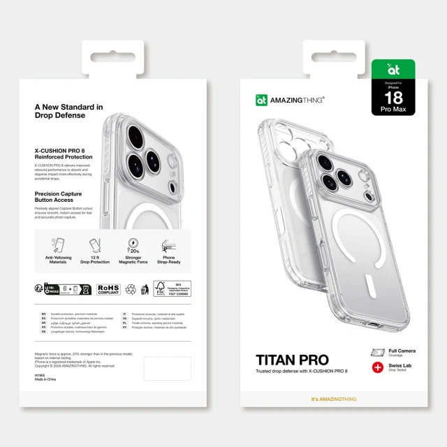 Чохол AmazingThing Titan Pro Lens для iPhone 18 Pro Max Clear with MagSafe (4896238101697)