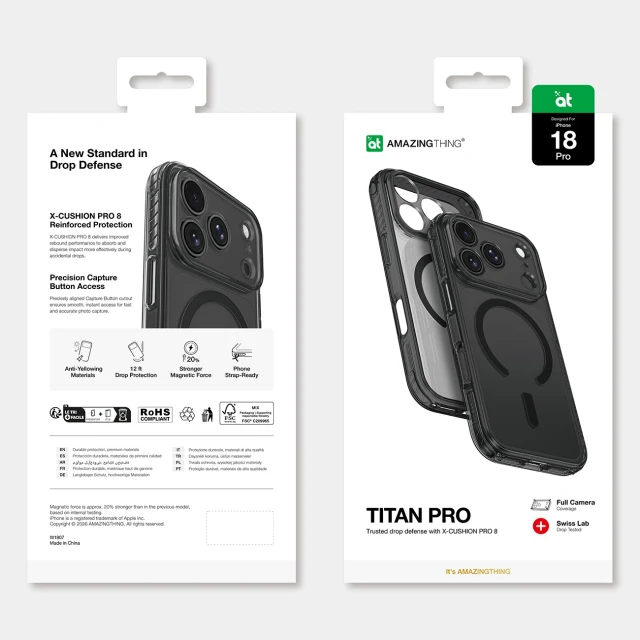 Чохол AmazingThing Titan Pro Lens для iPhone 18 Pro Black with MagSafe (4896238101703)