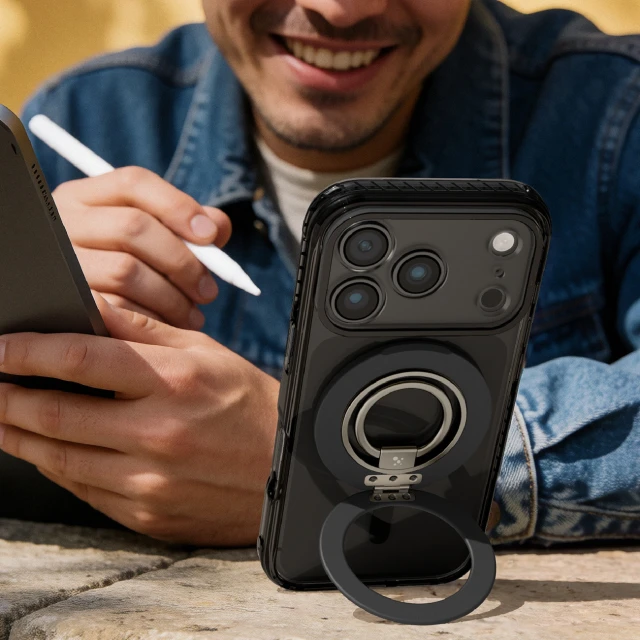 Чохол AmazingThing Titan Pro Lens Ring Set для iPhone 18 Pro Max Black with MagSafe (4896238101819)