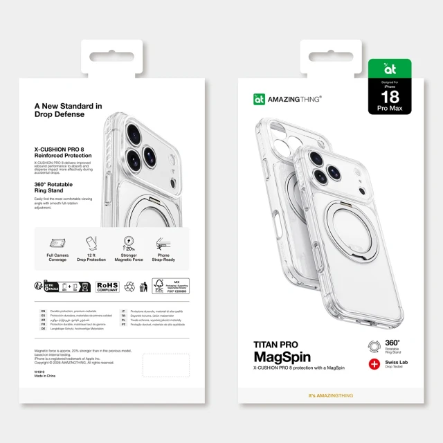 Чохол AmazingThing Titan Pro Spin Lens для iPhone 18 Pro Max Clear with MagSafe (4896238101857)