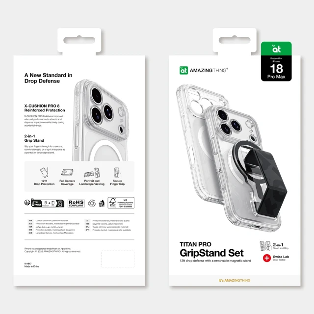 Чохол AmazingThing Titan Pro Lens Stand Set для iPhone 18 Pro Max Clear (4896238102267)