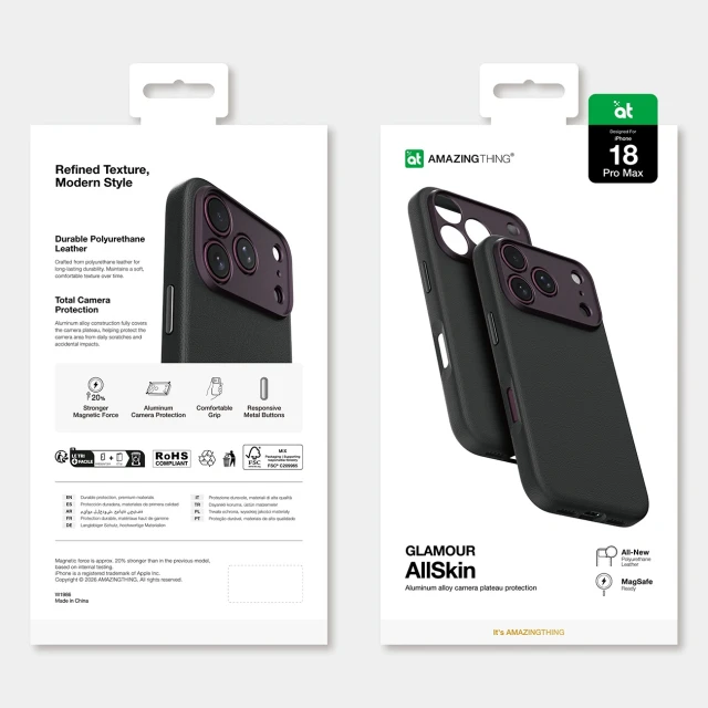 Чохол AmazingThing Glamour AllSkin для iPhone 18 Pro Max Purple with MagSafe (4896238102403)