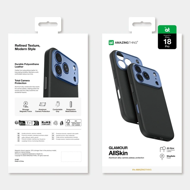 Чохол AmazingThing Glamour AllSkin для iPhone 18 Pro Blue with MagSafe (4896238102410)