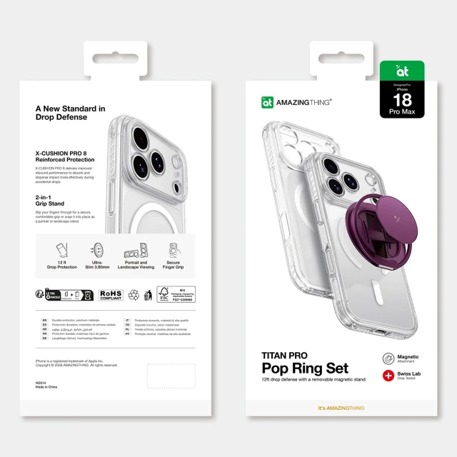 Чохол AmazingThing Titan Pro Pop Lens для iPhone 18 Pro Max Purple (4896238102984)