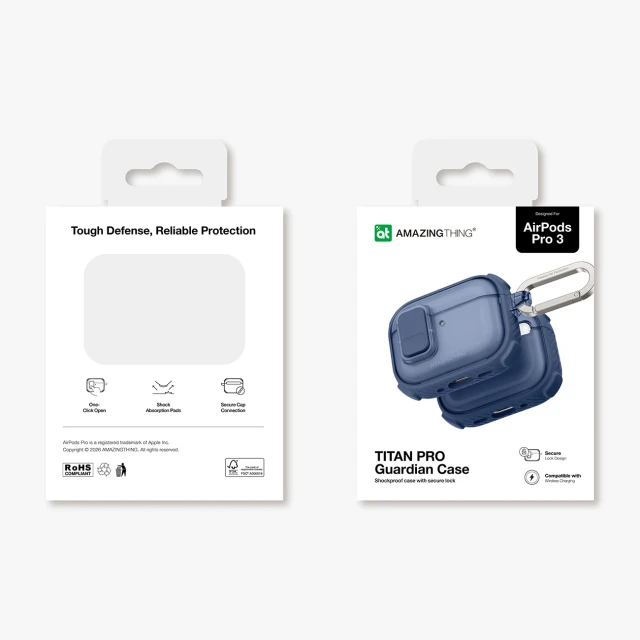 Чохол AmazingThing Titan Pro Mag Case Clear для AirPods Pro 3 Blue (4896238540120)