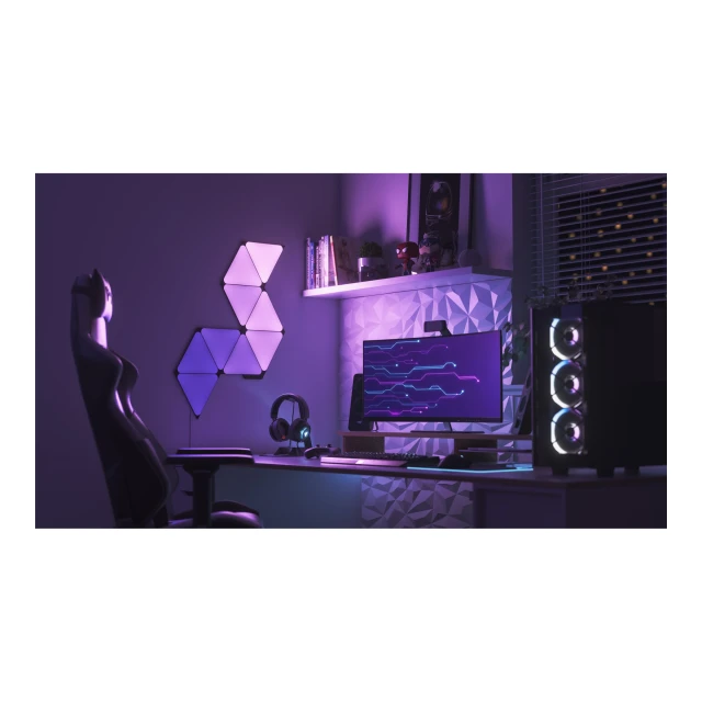 Панелі освітлення Nanoleaf Shapes Black Triangles Starter Kit 9 шт 42 Вт WiFi (4897105331513)