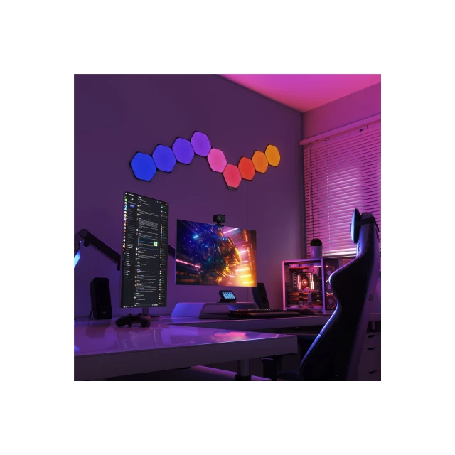 Панелі освітлення Nanoleaf Shapes Black Hexagons Starter Kit 9 шт 42 Вт WiFi (4897105335931)