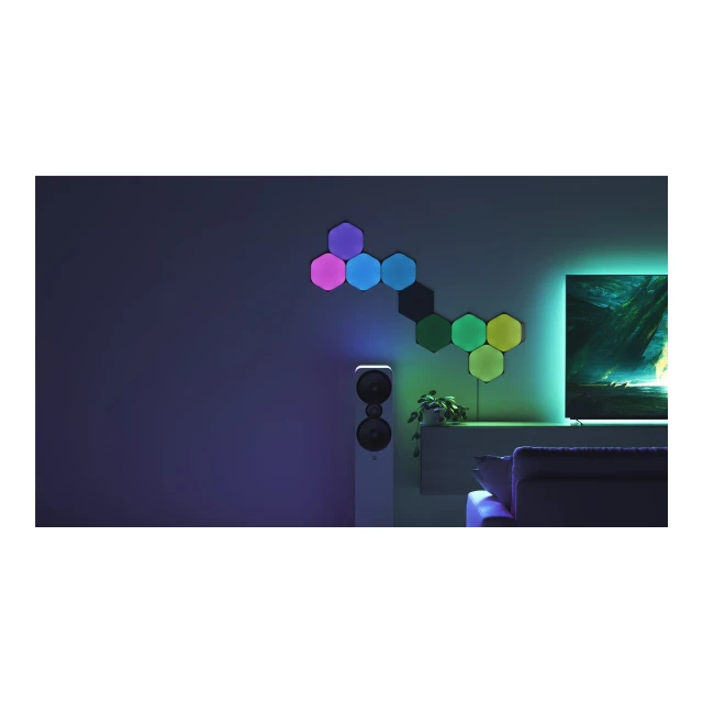 Панелі освітлення Nanoleaf Shapes Black Hexagons Starter Kit 9 шт 42 Вт WiFi (4897105335931)