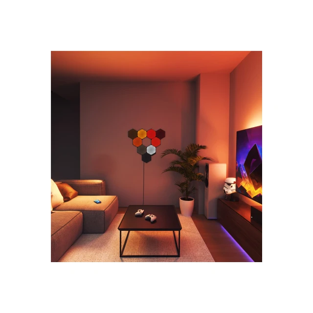 Панелі освітлення Nanoleaf Shapes Black Hexagons Starter Kit 9 шт 42 Вт WiFi (4897105335931)
