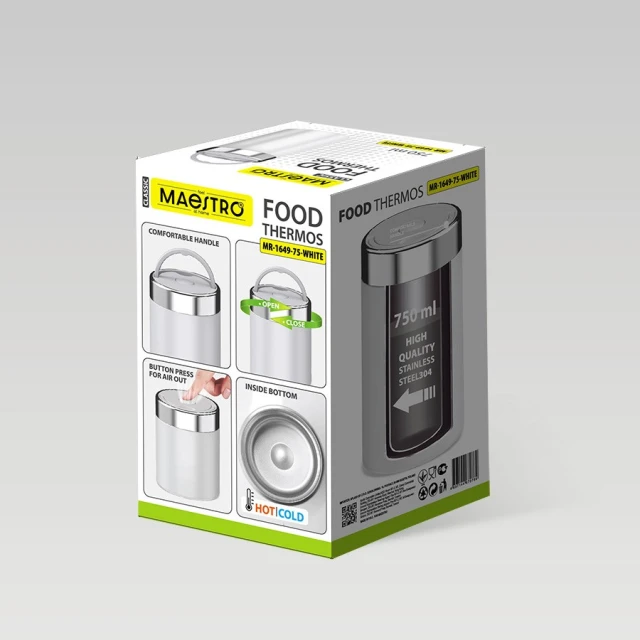 Термос харчовий Maestro MR-1649-75 750 мл White (4897144670789)