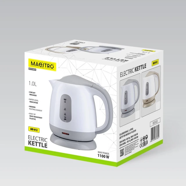 Електрочайник Maestro MR-012 1 л 1100 Вт Beige (4897144672820)