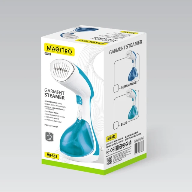 Відпарювач Maestro MR-355 1500 Вт Blue (4897144674855)