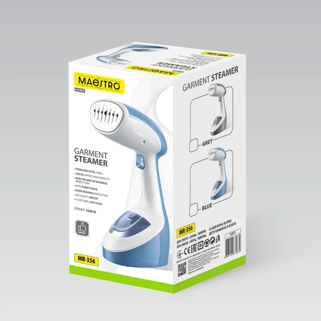 Відпарювач Maestro MR-356 1600 Вт Blue (4897144674886)