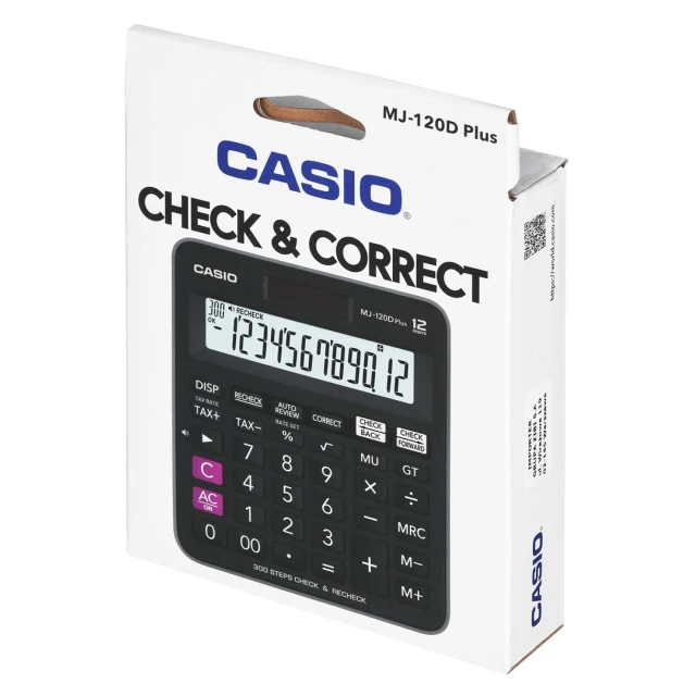 Настільний калькулятор Casio MJ-120D Plus 12-розрядний Black (4971850032755)