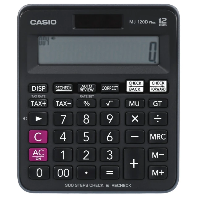 Настільний калькулятор Casio MJ-120D Plus 12-розрядний Black (4971850032755)