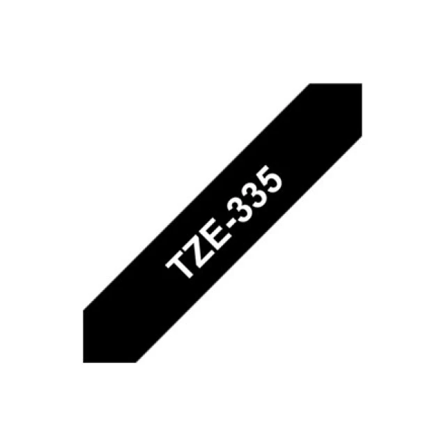 Касета з стрічкою для принтера етикеток Brother TZe-335 12 мм x 8 м White on Black (4977766685733)
