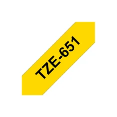 Касета з стрічкою для принтера етикеток Brother TZe-651 24 мм x 8 м Black on Yellow (4977766686747)