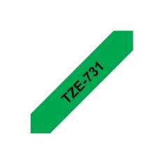 Стрічка Brother TZe-731 ламінована термічна Black на Green 1,2 см x 8 м (4977766691352)