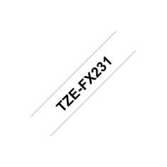 Стрічка Brother TZe-FX231 еластична термічна Black на White 1,2 см x 8 м (4977766691741)