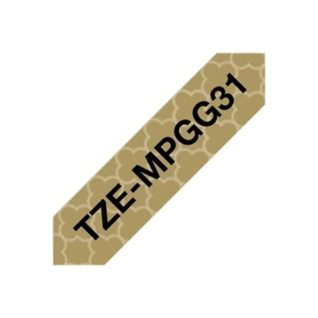 Етикеточна стрічка Brother TZe-MPGG31 12 мм 4 м Black/Gold (4977766770194)