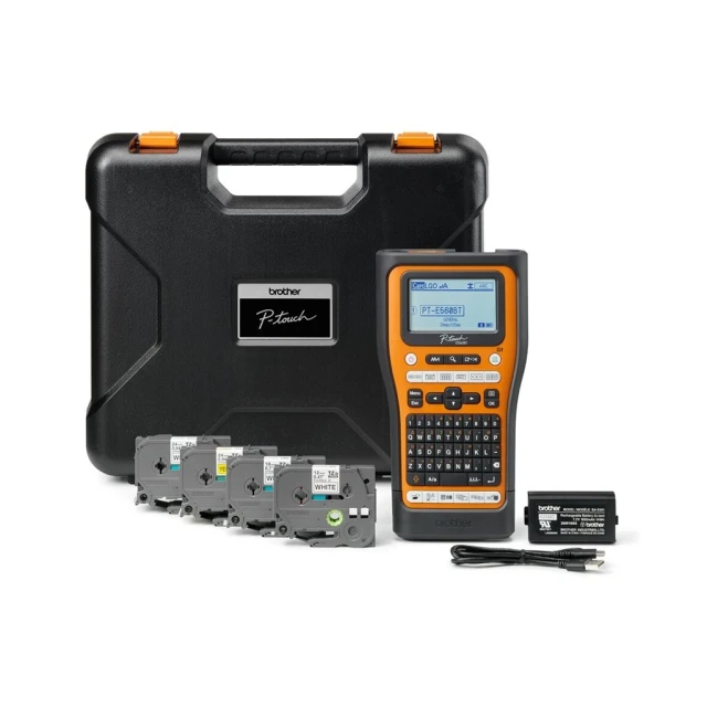 Принтер для друку етикеток Brother PT-E560BTSP Pro термічний Orange/Black (4977766835725)