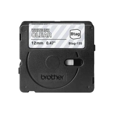 Стрічка для принтера Brother BTAG-135 12 мм White on Clear (4977766835916)